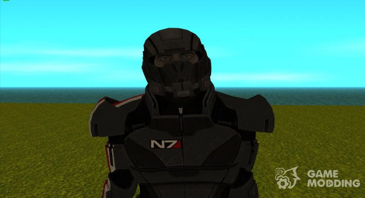 Shepard in enhanced armor N7 from Mass Effect for GTA San Andreas