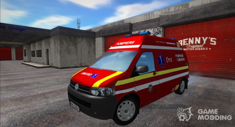 Volkswagen T5 Pompierii Smurd (Ambulance) para GTA San Andreas
