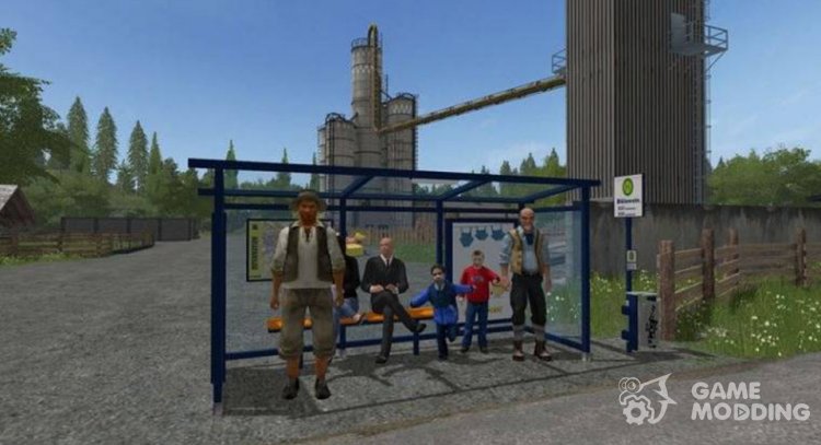 Bus stop v 1.1 for Farming Simulator 2017