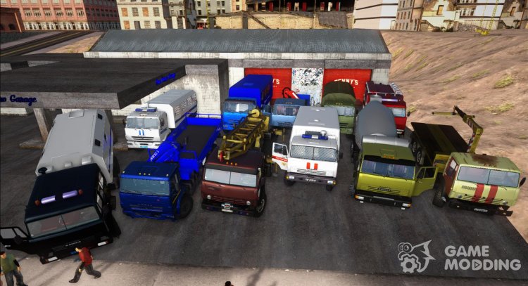 Pack of KAMAZ cars-4311 (43114, 43118, 45143, 44108) for GTA San Andreas