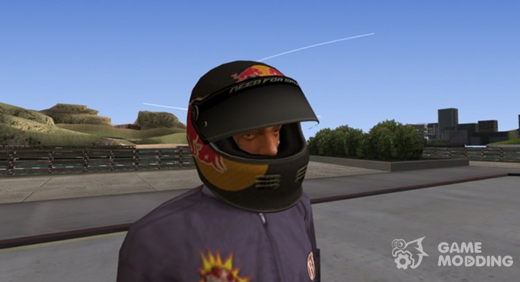 Racing Helmet Red Bull for GTA San Andreas