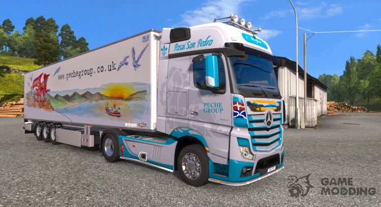 Скин Peche Group для Mercedes Actros MP4 для Euro Truck Simulator 2