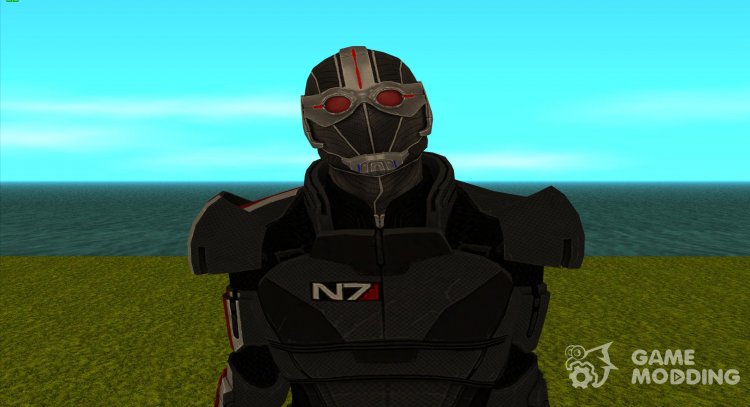Shepard wearing a Scout helmet from Mass Effect for GTA San Andreas