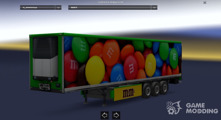 M&M's cooliner trailer mod by BarbootX para Euro Truck Simulator 2