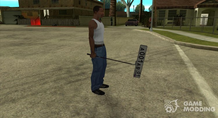 A golf club with a Russian registration number for GTA San Andreas