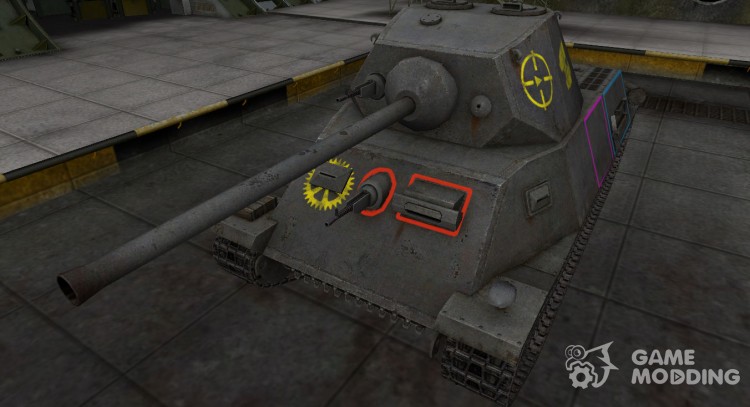 Contour zone breaking through T-25 for World Of Tanks