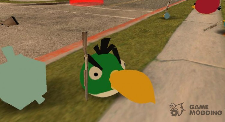 Зеленая птица из Angry Birds для GTA San Andreas