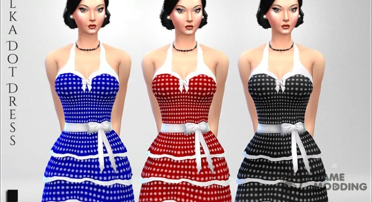PolkaDot Dress para Sims 4