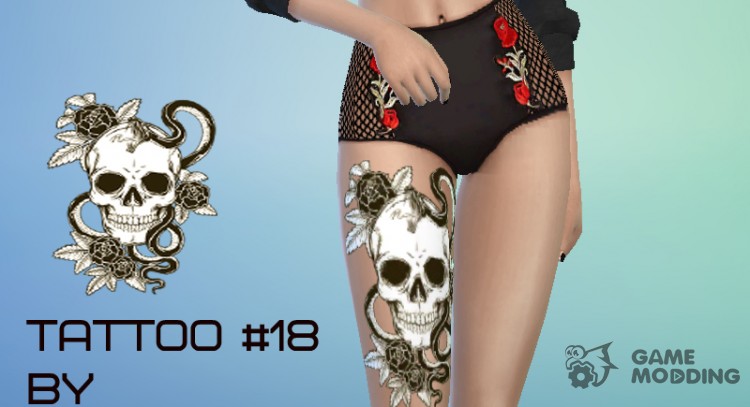 Tattoo Scull for Sims 4