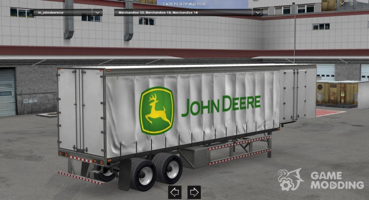 John Deere Curtain trailer para Euro Truck Simulator 2