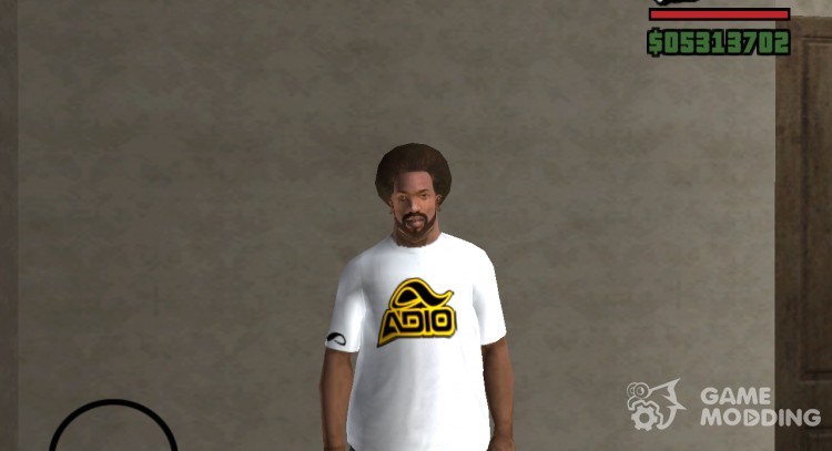 Белая футболка Adio (для скейтеров) для GTA San Andreas
