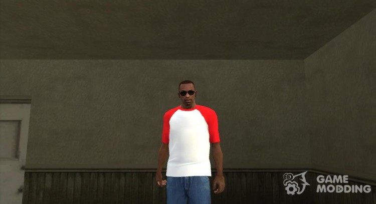 T-shirt with red shoulders for GTA San Andreas