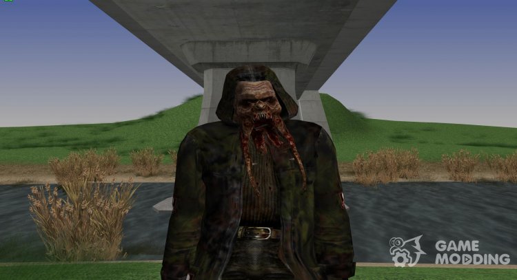 A member of the group Dark stalkers with the head of a bloodsucker from S. T. A. L. K. E. R V. 14 for GTA San Andreas