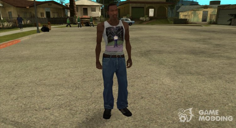 Camiseta blanca contra los árboles para GTA San Andreas