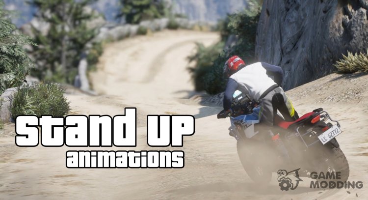 Stand Up Animation For Motorcycles 1.3 for GTA 5