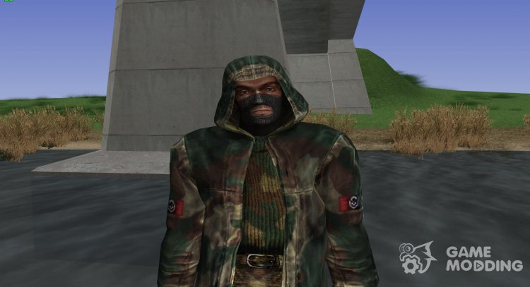 A member of the group the Avengers in a cloak of S. T. A. L. K. E. R V. 1 for GTA San Andreas