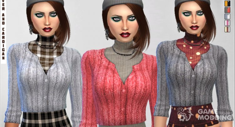 Pullover and Cardigan for Sims 4
