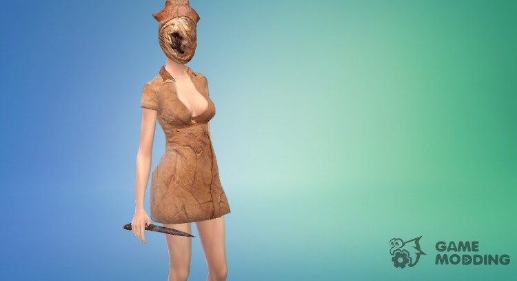 Костюм медсестры из Silent Hill: HC для Sims 4
