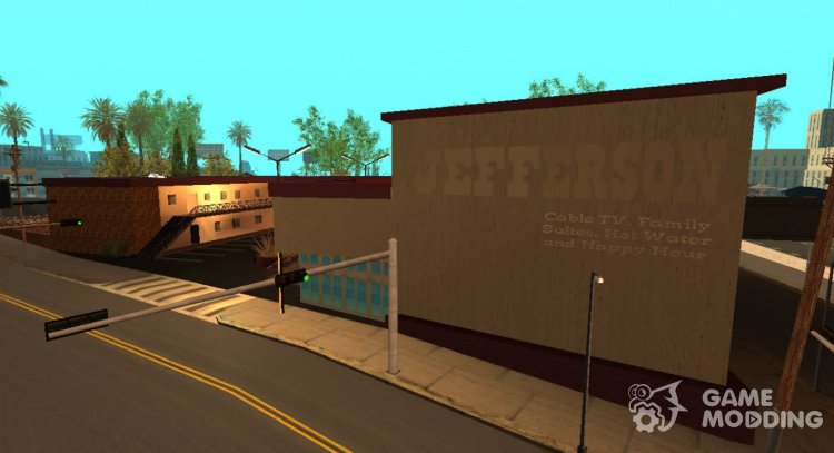 The updated look of the Jefferson Motel for GTA San Andreas