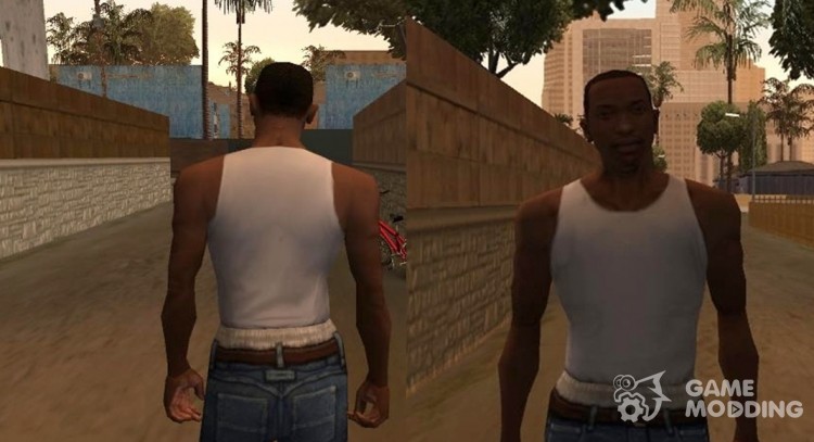 La camiseta blanca CJ'soy de la versión beta para GTA San Andreas