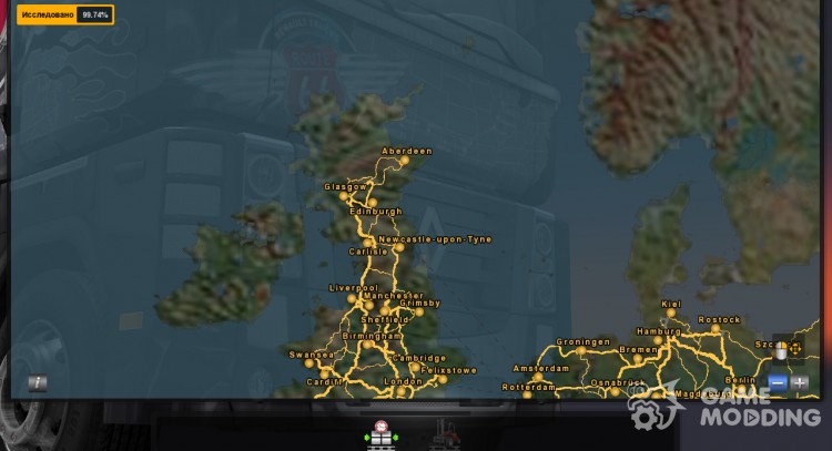 Цветная карта Европы для Euro Truck Simulator 2