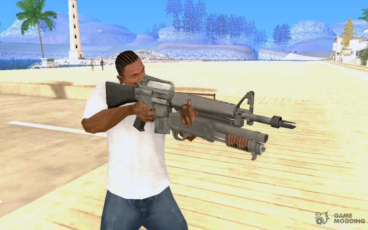 М16 из Call of Duty: Black Ops с рабочим дробовиком для GTA San Andreas.