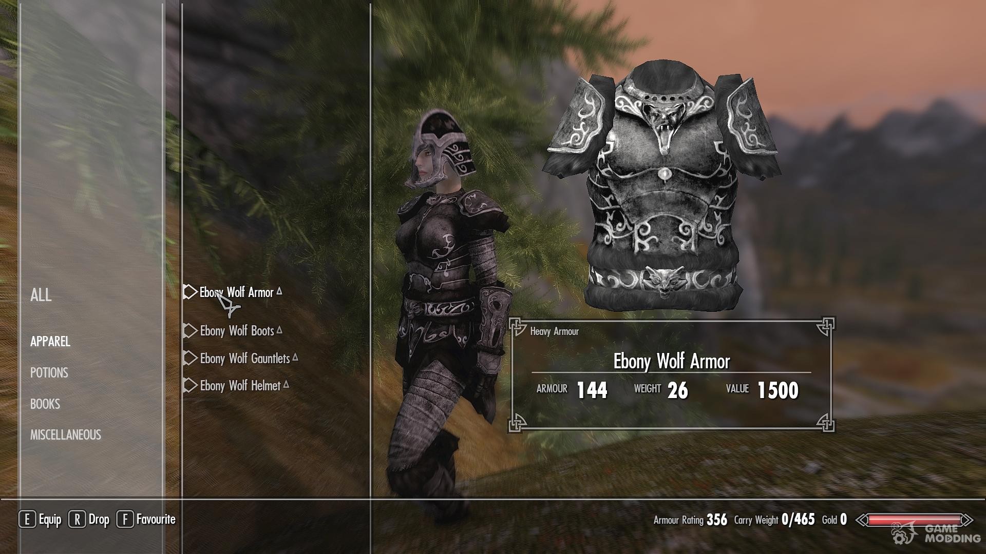 Ebony armor boot sskyrim id