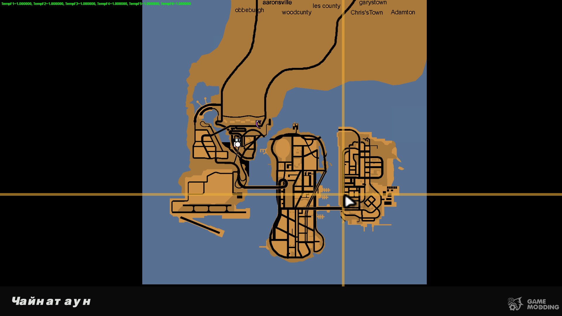 Map in the game menu for GTA 3