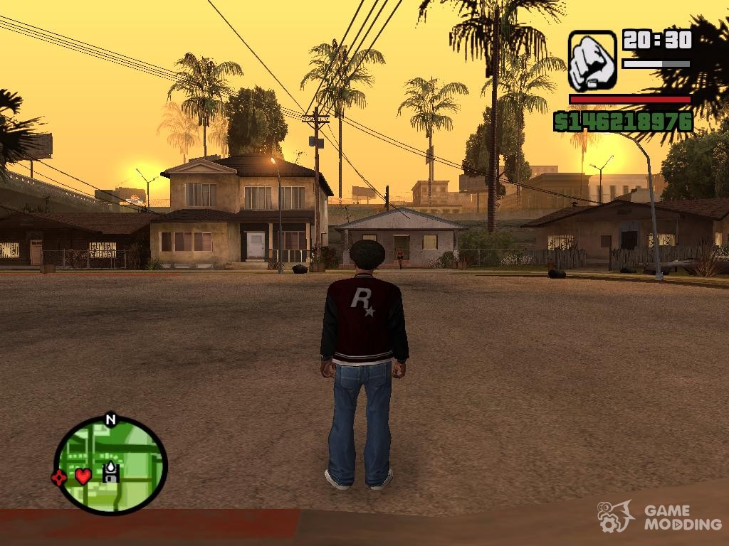 Default GTA San Andreas with mods to make it look like the PS2