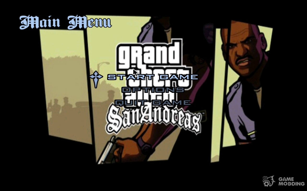 The menu of the mobile version of GTA SA for GTA San Andreas