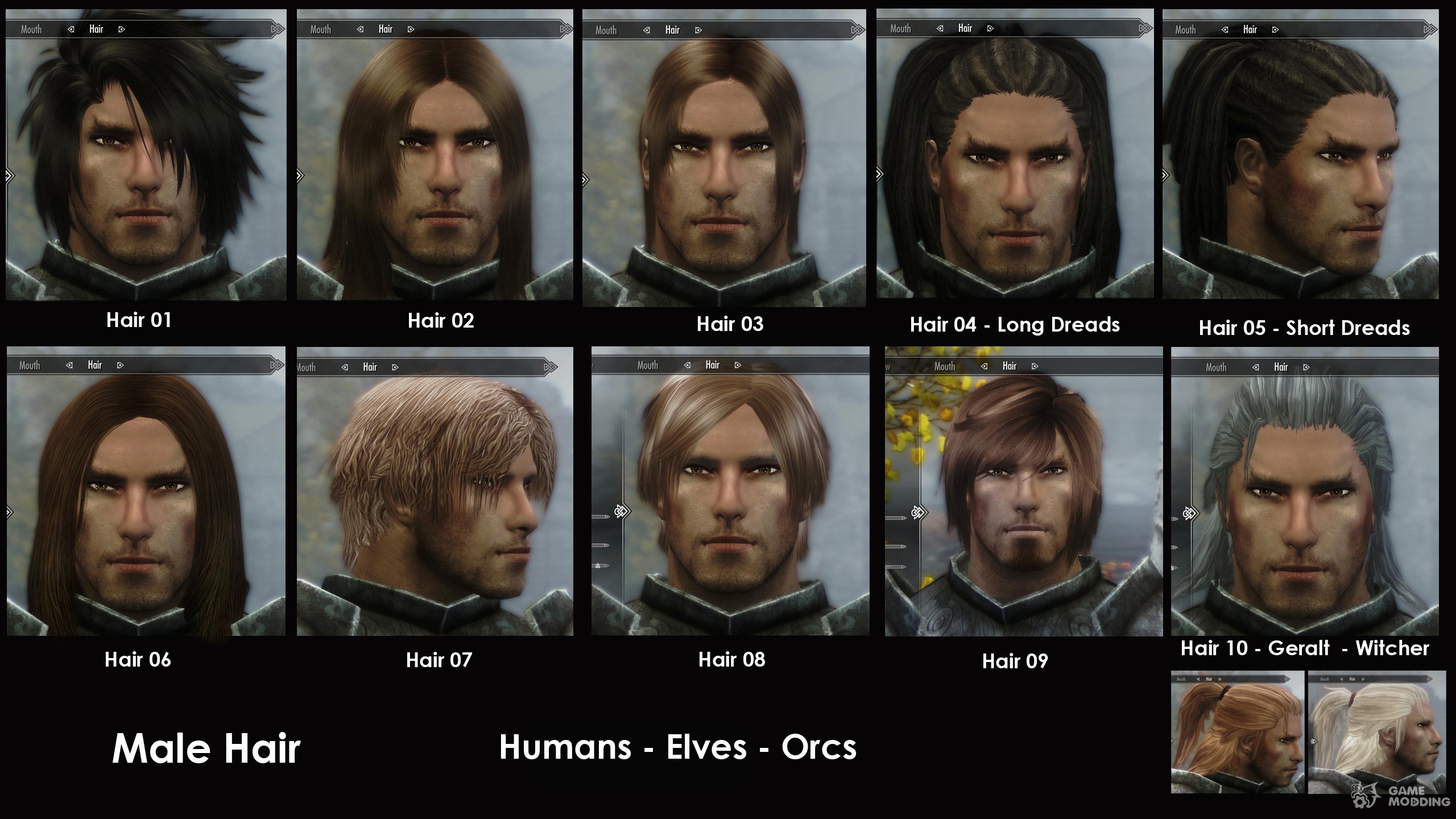 skyrim male hair mods